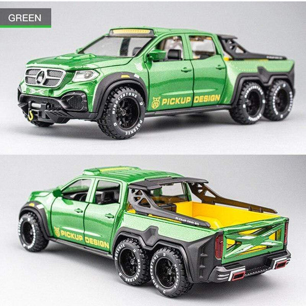 Planet Gates Diecast 1:28 Big Almost Real Car Model pick-up truck sound flashing machinery pull back wheels metal Alloy toy car for kids gift