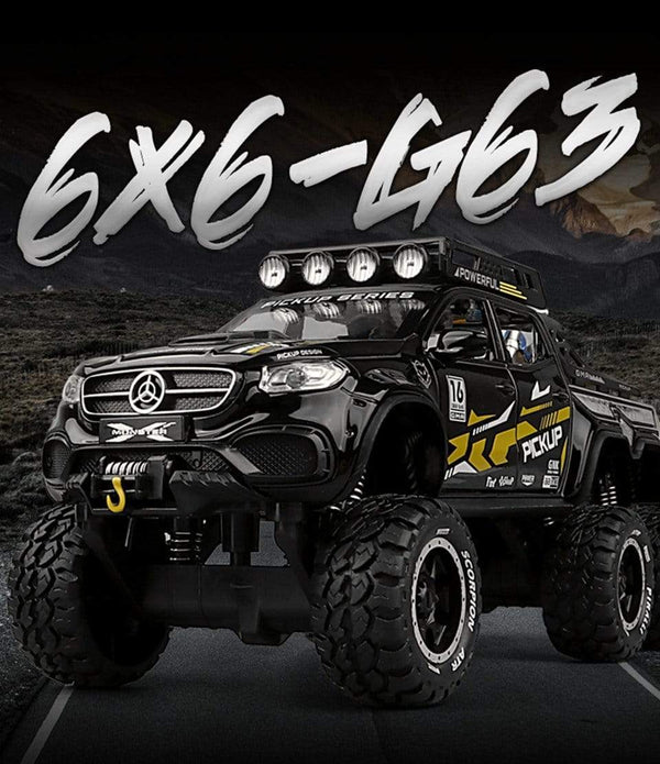 Planet Gates Diecast 1:28 Big Almost Real Car Model pick-up truck sound flashing machinery pull back wheels metal Alloy toy car for kids gift