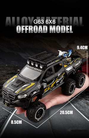 Planet Gates Diecast 1:28 Big Almost Real Car Model pick-up truck sound flashing machinery pull back wheels metal Alloy toy car for kids gift