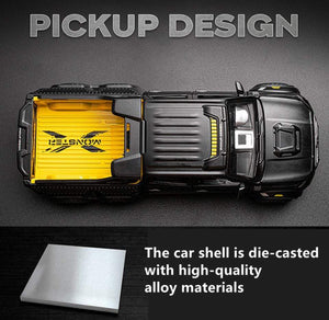 Planet Gates Diecast 1:28 Big Almost Real Car Model pick-up truck sound flashing machinery pull back wheels metal Alloy toy car for kids gift