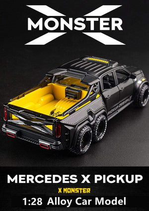 Planet Gates Diecast 1:28 Big Almost Real Car Model pick-up truck sound flashing machinery pull back wheels metal Alloy toy car for kids gift