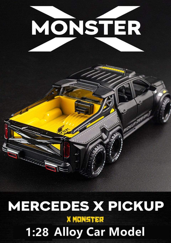 Planet Gates Diecast 1:28 Big Almost Real Car Model pick-up truck sound flashing machinery pull back wheels metal Alloy toy car for kids gift
