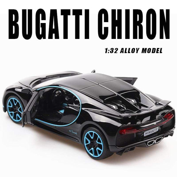 Planet Gates Diecast 1:32 Alloy Model Car Bugatti CHIRON Supercar Pull Back Metal Vehicle Collection Miniature Gifts for Children Boy's Toys