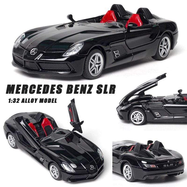 Planet Gates Diecast 1:32 Toy Car Mercedes Benz SLR Roadster Alloy Model Miniature Metal Vehicle Collection for Children Christmas Gifts Boys