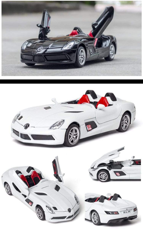 Planet Gates Diecast 1:32 Toy Car Mercedes Benz SLR Roadster Alloy Model Miniature Metal Vehicle Collection for Children Christmas Gifts Boys