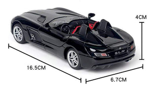 Planet Gates Diecast 1:32 Toy Car Mercedes Benz SLR Roadster Alloy Model Miniature Metal Vehicle Collection for Children Christmas Gifts Boys