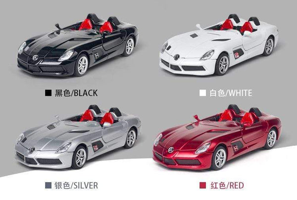 Planet Gates Diecast 1:32 Toy Car Mercedes Benz SLR Roadster Alloy Model Miniature Metal Vehicle Collection for Children Christmas Gifts Boys