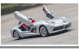 Planet Gates Diecast 1:32 Toy Car Mercedes Benz SLR Roadster Alloy Model Miniature Metal Vehicle Collection for Children Christmas Gifts Boys
