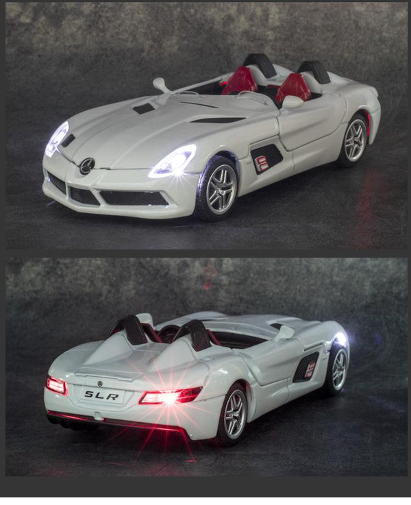 Planet Gates Diecast 1:32 Toy Car Mercedes Benz SLR Roadster Alloy Model Miniature Metal Vehicle Collection for Children Christmas Gifts Boys
