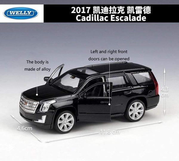 Planet Gates Diecast 1:36 Scale 2017 Cadillac Escalade SUV Simulator Pull Back Car Model Car Metal Alloy Toy Car Vehicle For Kids Gifts