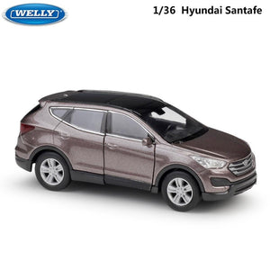 Planet Gates Diecast 1:36 Scale Hyundai Santa Fe Simulator Toy Vehicle Model Car Pull Back Alloy Metal Toy Car For Kids Gifts Collection