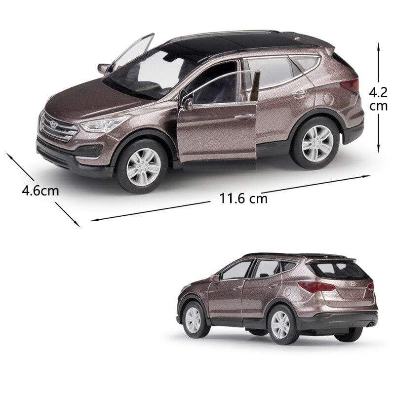 Planet Gates Diecast 1:36 Scale Hyundai Santa Fe Simulator Toy Vehicle Model Car Pull Back Alloy Metal Toy Car For Kids Gifts Collection