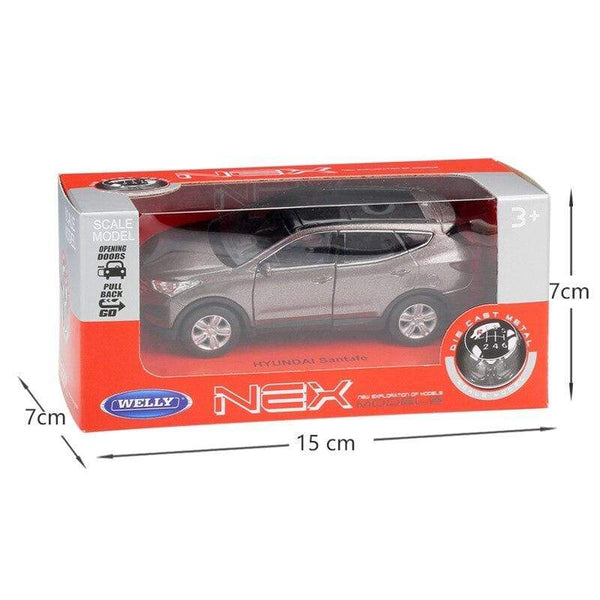 Planet Gates Diecast 1:36 Scale Hyundai Santa Fe Simulator Toy Vehicle Model Car Pull Back Alloy Metal Toy Car For Kids Gifts Collection