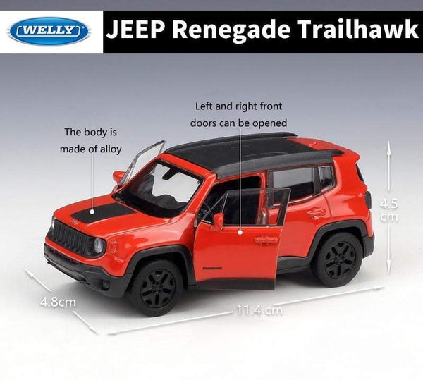 Planet Gates Diecast 1:36 Simulator JEEP Renegade Trailhawk SUV Off-Road Model Car Pull Back Car Metal Alloy Toy Car For Kid Collection