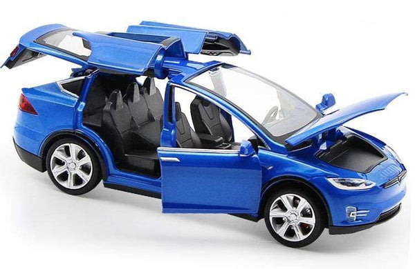 Planet Gates Diecast Model Cars 1:32 Alloy Tesla MODEL X Miniature Scale Metal Vehicles for Children Collection Boys Gifts Christmas Toy