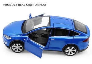 Planet Gates Diecast Model Cars 1:32 Alloy Tesla MODEL X Miniature Scale Metal Vehicles for Children Collection Boys Gifts Christmas Toy