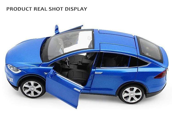 Planet Gates Diecast Model Cars 1:32 Alloy Tesla MODEL X Miniature Scale Metal Vehicles for Children Collection Boys Gifts Christmas Toy