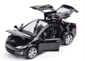 Planet Gates Diecast Model Cars 1:32 Alloy Tesla MODEL X Miniature Scale Metal Vehicles for Children Collection Boys Gifts Christmas Toy