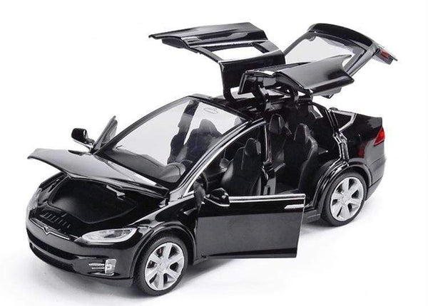 Planet Gates Diecast Model Cars 1:32 Alloy Tesla MODEL X Miniature Scale Metal Vehicles for Children Collection Boys Gifts Christmas Toy
