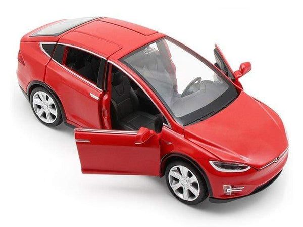 Planet Gates Diecast Model Cars 1:32 Alloy Tesla MODEL X Miniature Scale Metal Vehicles for Children Collection Boys Gifts Christmas Toy