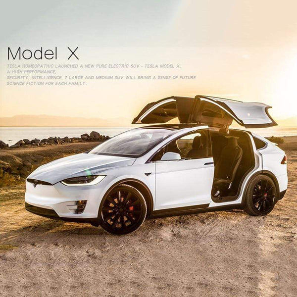 Planet Gates Diecast Model Cars 1:32 Alloy Tesla MODEL X Miniature Scale Metal Vehicles for Children Collection Boys Gifts Christmas Toy