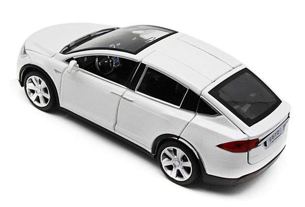 Planet Gates Diecast Model Cars 1:32 Alloy Tesla MODEL X Miniature Scale Metal Vehicles for Children Collection Boys Gifts Christmas Toy