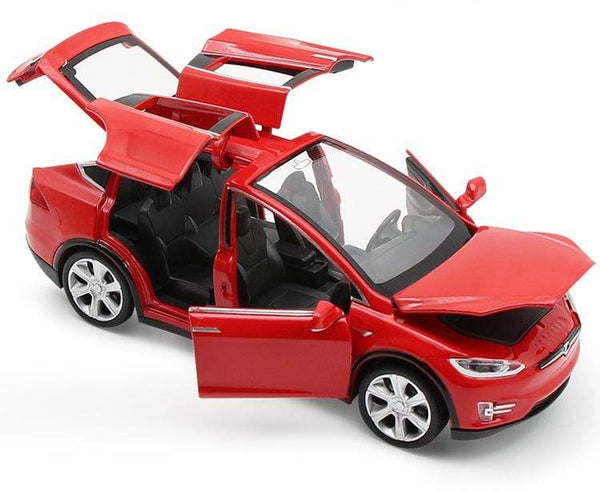 Planet Gates Diecast Model Cars 1:32 Alloy Tesla MODEL X Miniature Scale Metal Vehicles for Children Collection Boys Gifts Christmas Toy