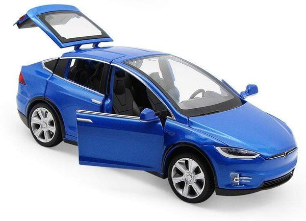 Planet Gates Diecast Model Cars 1:32 Alloy Tesla MODEL X Miniature Scale Metal Vehicles for Children Collection Boys Gifts Christmas Toy