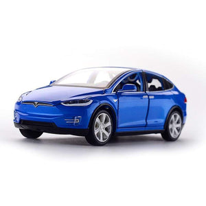Planet Gates Diecast Model Cars 1:32 Alloy Tesla MODEL X Miniature Scale Metal Vehicles for Children Collection Boys Gifts Christmas Toy