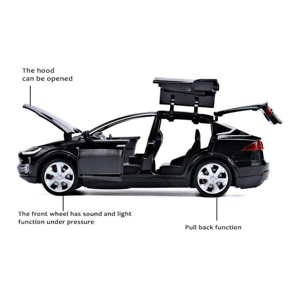 Planet Gates Diecast Model Cars 1:32 Alloy Tesla MODEL X Miniature Scale Metal Vehicles for Children Collection Boys Gifts Christmas Toy