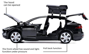 Planet Gates Diecast Model Cars 1:32 Alloy Tesla MODEL X Miniature Scale Metal Vehicles for Children Collection Boys Gifts Christmas Toy