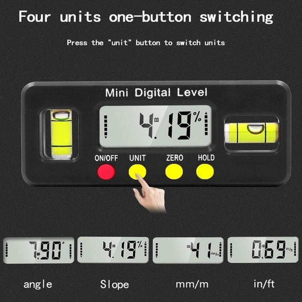 Digital angle finder Protractor electronic level box 360 Degree digital inclinometer angle measuring tool with magnets Portable