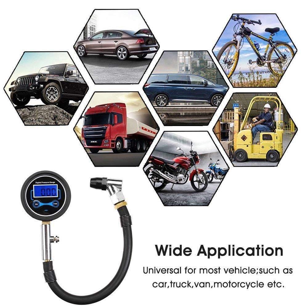 Planet Gates Digital Car Truck Vehicle Air Tire Pressure Inflator Gauge LCD Dial Meter Test Car Tire Pressure Gauge Meter