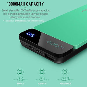 Planet Gates Digital Display LCD Power Bank for Xiaomi Mi, ROCK Portable 10000mah Power Bank Phone External Battery Powerbank 10000 mah