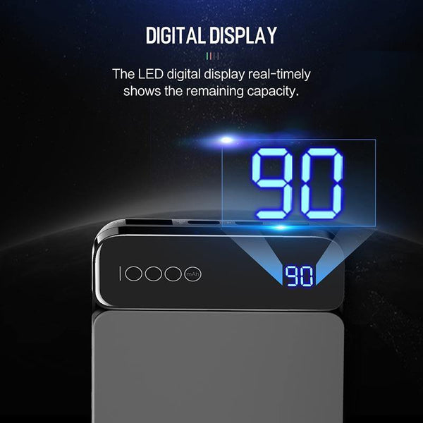Planet Gates Digital Display LCD Power Bank for Xiaomi Mi, ROCK Portable 10000mah Power Bank Phone External Battery Powerbank 10000 mah