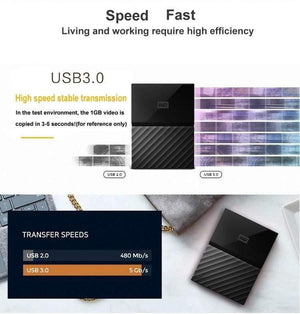 Digital My Passport HDD 1TB 2TB 4TB USB 3.0 Portable External Hard Drive Disk with HDD Cable Windows Mac