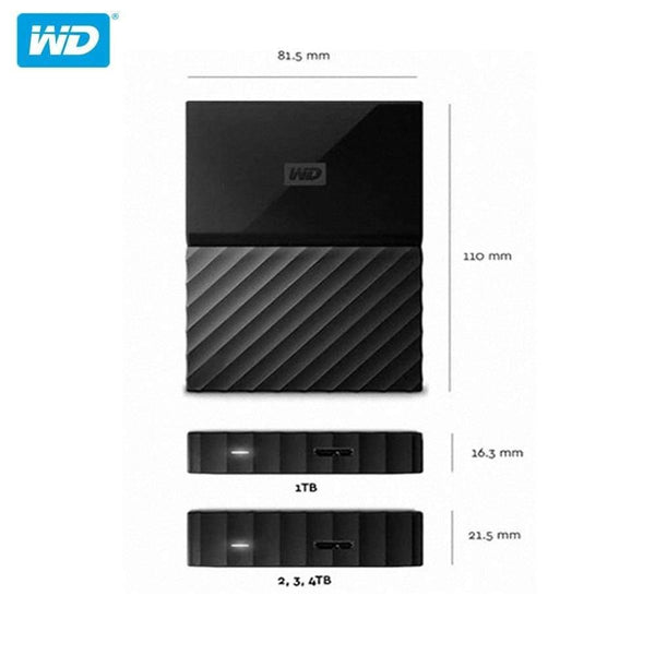 Digital My Passport HDD 1TB 2TB 4TB USB 3.0 Portable External Hard Drive Disk with HDD Cable Windows Mac