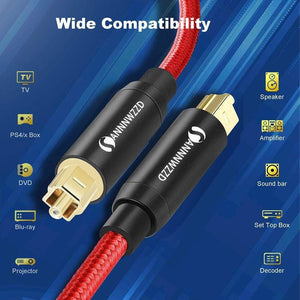 Planet Gates Digital Optical Audio Cable Toslink SPDIF Coaxial Cable for Amplifiers Blu-ray Player Xbox 360 Soundbar Fiber Cable
