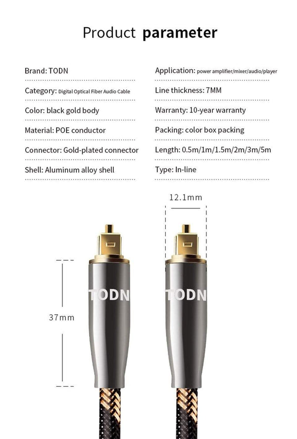 Planet Gates Digital Optical Audio Toslink Cable Hi-end Fiber Optic Audio Cable for HIFI Video DVD TV DTS Dolby 5.1 7.1