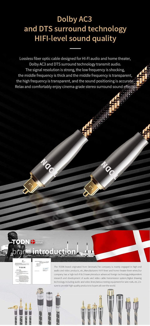 Planet Gates Digital Optical Audio Toslink Cable Hi-end Fiber Optic Audio Cable for HIFI Video DVD TV DTS Dolby 5.1 7.1