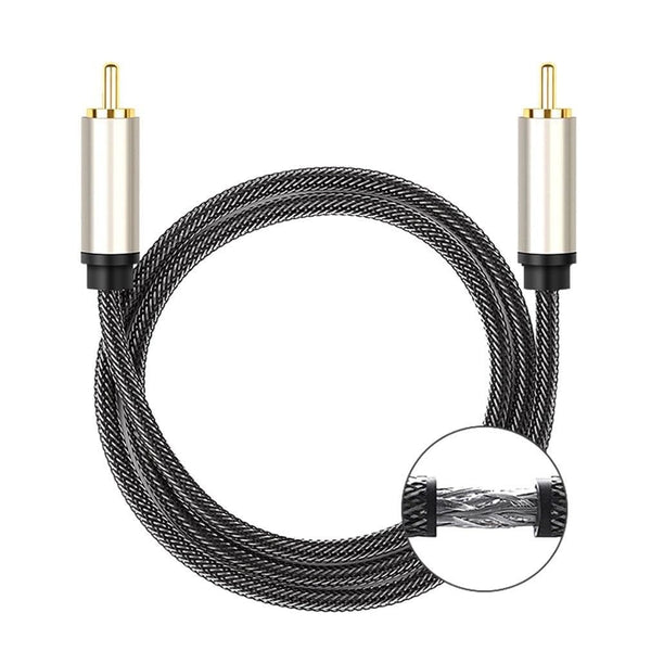 Planet Gates Digital RCA To RCA Male Coaxial Coax Audio Cable TV Subwoofer Cord Gold Plated High-fidelity Coaxial Coax Audio Cable