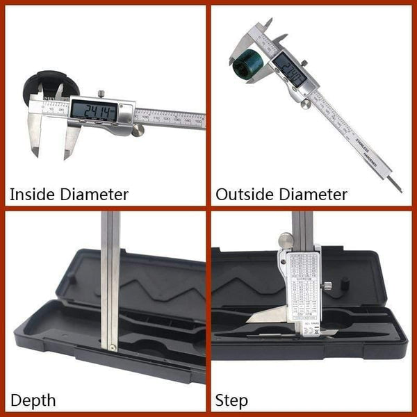 Planet Gates Digital Vernier Caliper 6 Inch 150mm Stainless Steel Electronic Caliper Micrometer Depth Measuring Tools