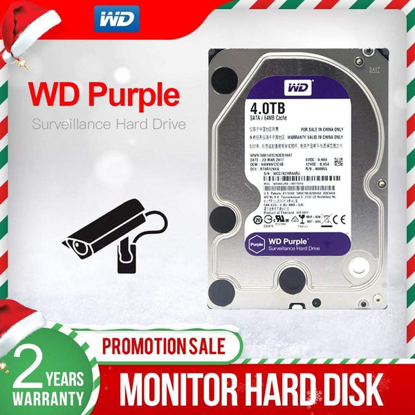 Planet Gates Digital WD Surveillance Purple 4TB 3.5" internal HDD SATA 6.0Gb/s Hard Drive for cctv  DVR surveillance Camera IP