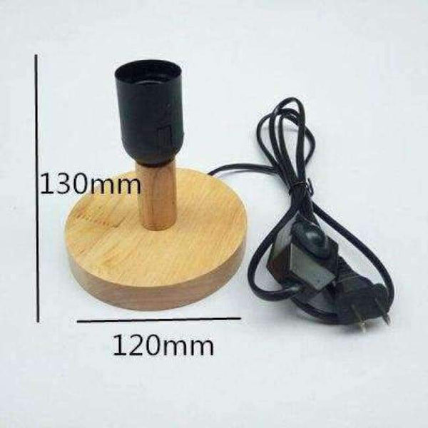 Planet Gates Dimmer switch 1 220V Wooden e27 lamp holder with dimming switch retro desk lamp base night light for bedroom bedside Lighting Accessories