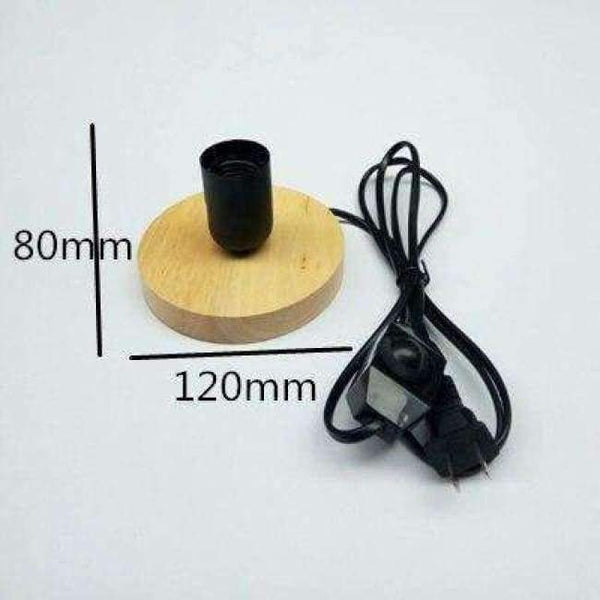 Planet Gates Dimmer switch 2 220V Wooden e27 lamp holder with dimming switch retro desk lamp base night light for bedroom bedside Lighting Accessories