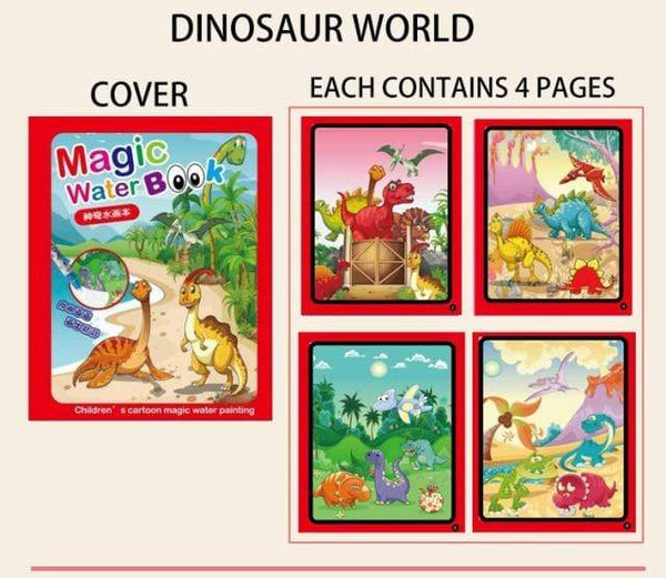 Planet Gates Dinosaur World 1pcs Magical Book Water Drawing Montessori Toys Reusable Coloring Book Magic Water Drawing Book Sensory Early Education Toys
