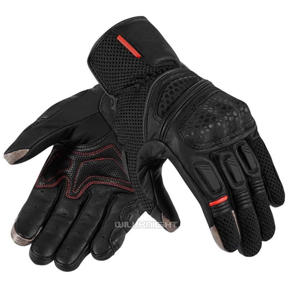Planet Gates Dirt 2 Mens Black Leather Gloves Motorbike Moto Off Road Racing Gloves Men