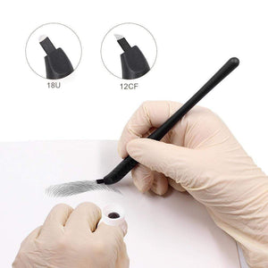 Planet Gates Disposable Microblading Pen with 18U 12CF pins Needles Permanent Makeup Embroidered Eyebrow Tattoo Manual Pen Tebori Machine
