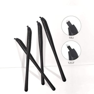 Planet Gates Disposable Microblading Pen with 18U 12CF pins Needles Permanent Makeup Embroidered Eyebrow Tattoo Manual Pen Tebori Machine
