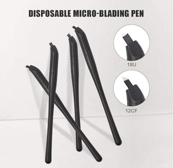 Planet Gates Disposable Microblading Pen with 18U 12CF pins Needles Permanent Makeup Embroidered Eyebrow Tattoo Manual Pen Tebori Machine